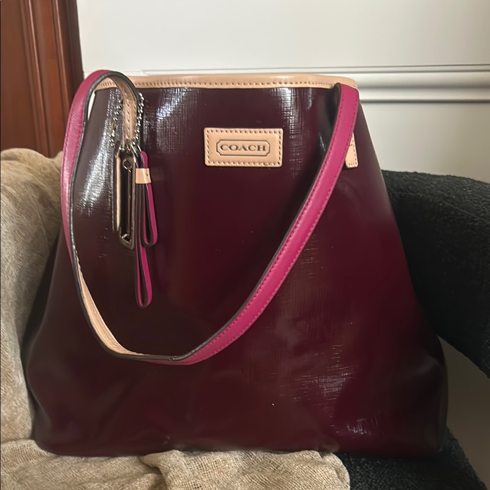 Coach Burgundy and Pink Women's Bag